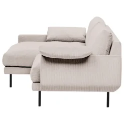 Interface Bebé sofa w/ chaise longue, left, beige Jagger 3 - black metal
