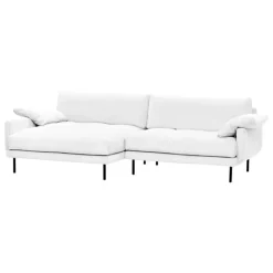 Interface Bebé sofa w/ chaise longue, left, white Jagger 1 - black metal