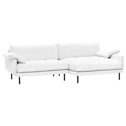 Interface Bebé sofa w/ chaise longue, right, white Jagger 1 - black metal