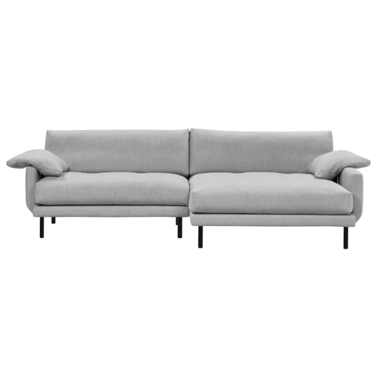 Interface Bebé sofa w/ chaise longue, right, grey Muru 470 - black metal
