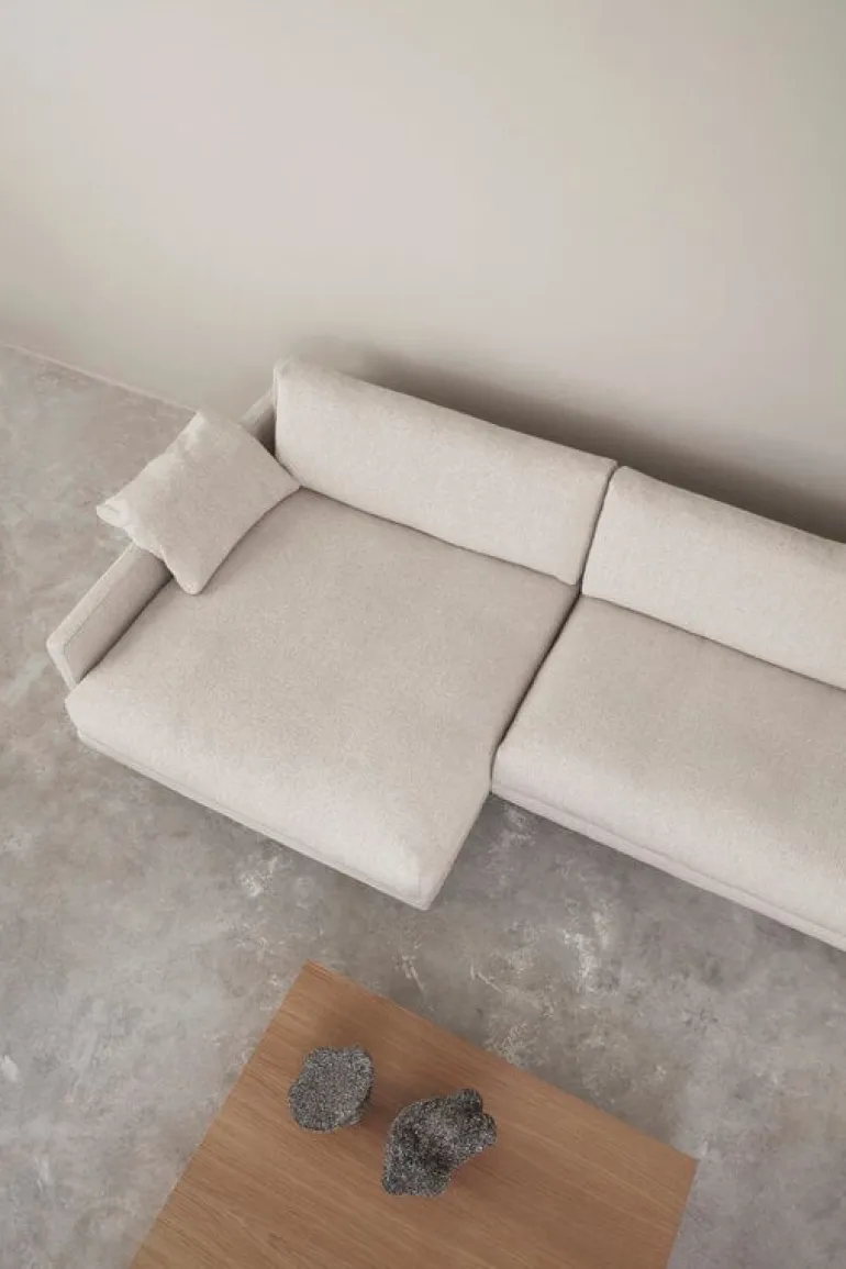 Interface Bebé sofa w/ chaise longue, left, grey Muru 470 - oak