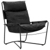 Interface Bug armchair, high, black leather Dunes