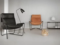 Interface Bug armchair, high, black leather Moderno