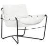 Interface Bug armchair, low, white leather Moderno