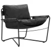 Interface Bug armchair, low, black leather Dunes