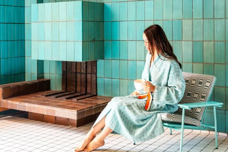 Johanna Gullichsen Piazzetta bathrobe, aqua