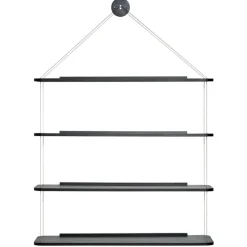 Karakter Libreria Pensile shelf, black lacquered ash