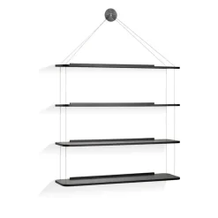 Karakter Libreria Pensile shelf, black lacquered ash