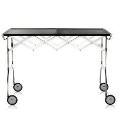 Kartell Battista folding serving trolley/side table, black - chrome