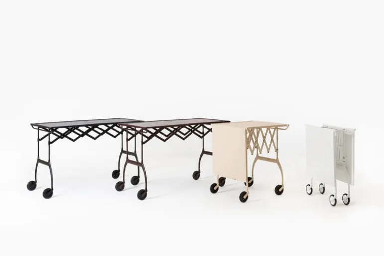 Kartell Battista folding serving trolley/side table, black