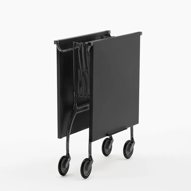 Kartell Battista folding serving trolley/side table, black