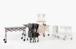 Kartell Battista folding serving trolley/side table, black