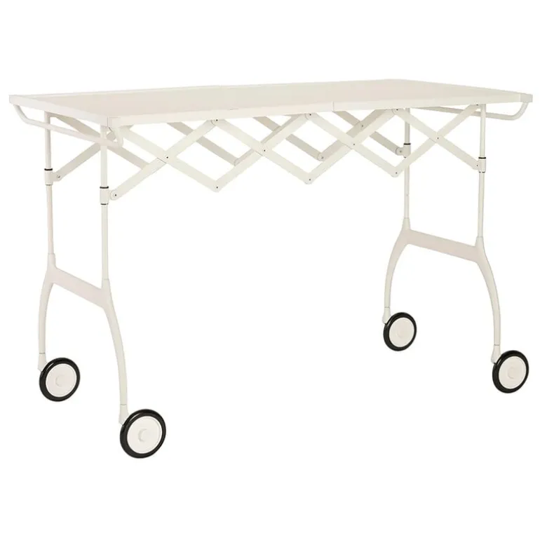 Kartell Battista folding serving trolley/side table, white