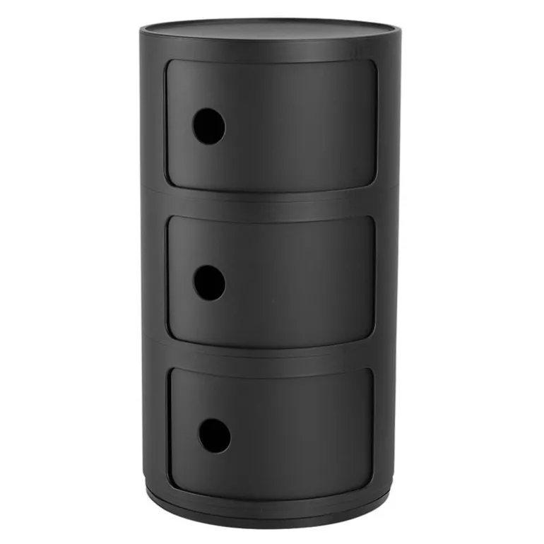 Kartell Componibili Recycled storage unit, 3 modules, matt black