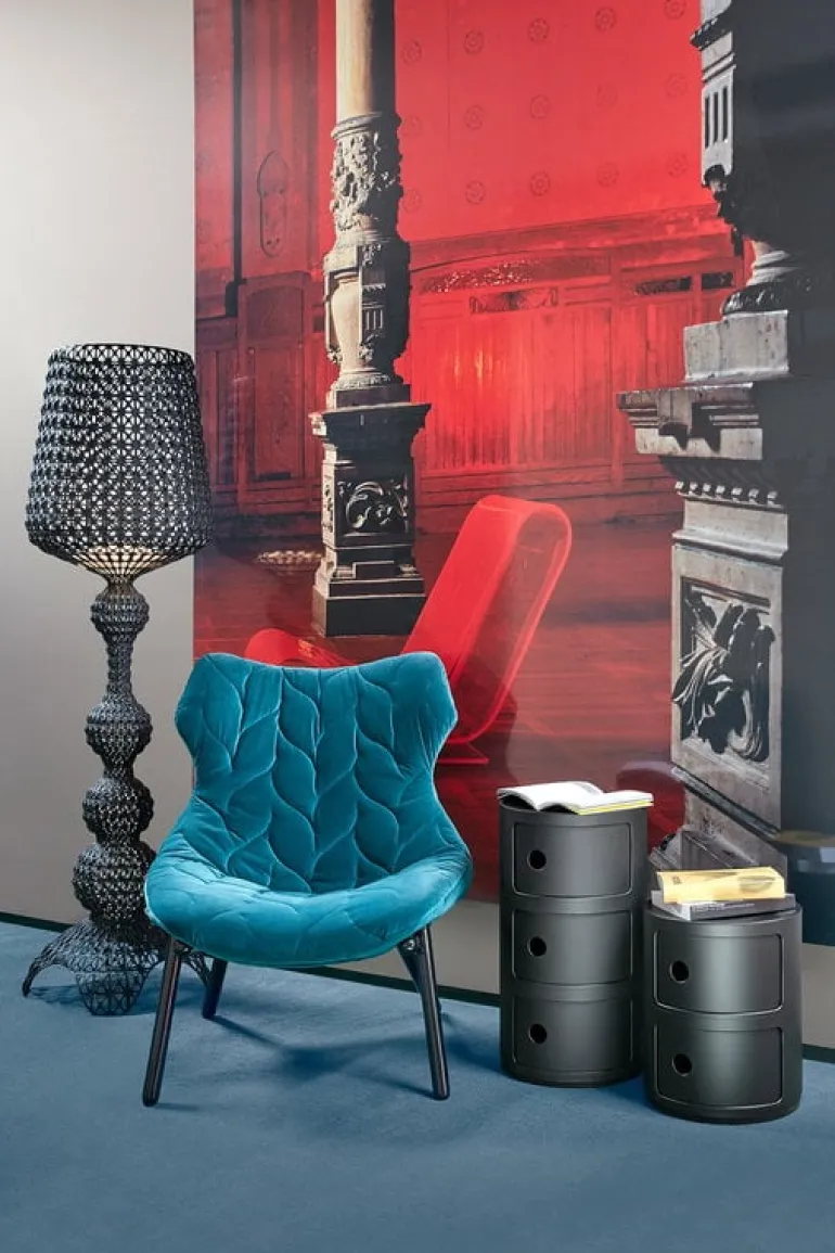 Kartell Componibili Recycled storage unit, 3 modules, matt black