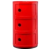 Kartell Componibili storage unit, 3 modules, red