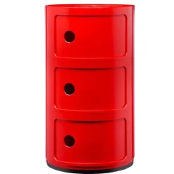 Kartell Componibili storage unit, 3 modules, red