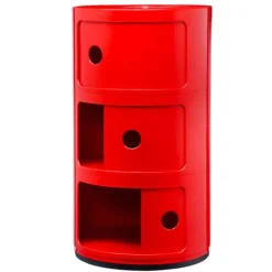 Kartell Componibili storage unit, 3 modules, red