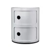 Kartell Componibili storage unit, 2 modules, silver