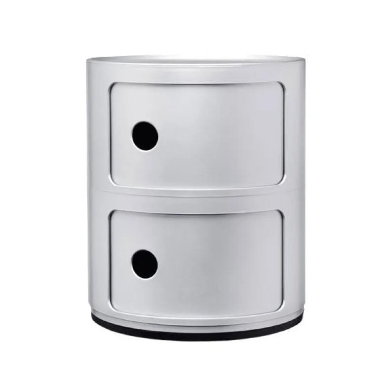 Kartell Componibili storage unit, 2 modules, silver