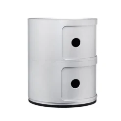 Kartell Componibili storage unit, 2 modules, silver