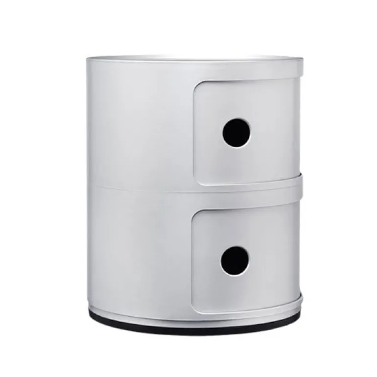 Kartell Componibili storage unit, 2 modules, silver