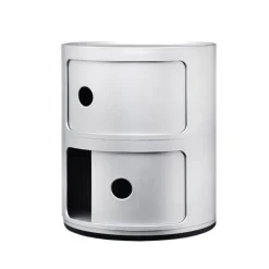 Kartell Componibili storage unit, 2 modules, silver
