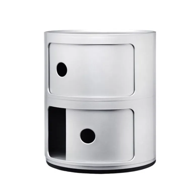 Kartell Componibili storage unit, 2 modules, silver