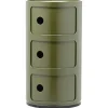 Kartell Componibili storage unit, 3 modules, green