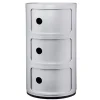 Kartell Componibili storage unit, 3 modules, silver