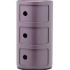 Kartell Componibili storage unit, 3 modules, purple