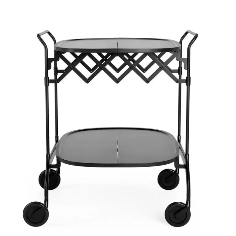 Kartell Gastone folding serving trolley/side table, black