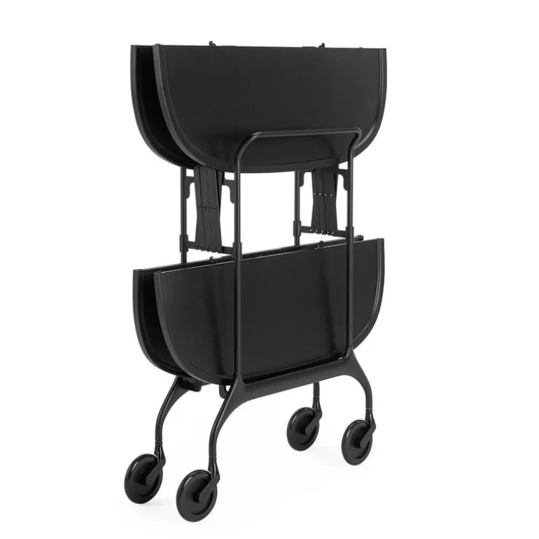 Kartell Gastone folding serving trolley/side table, black