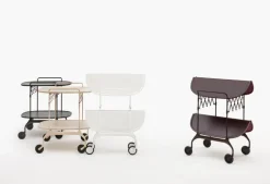 Kartell Gastone folding serving trolley/side table, white