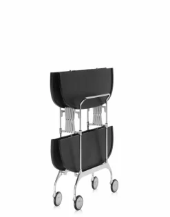 Kartell Gastone folding trolley, black - chrome