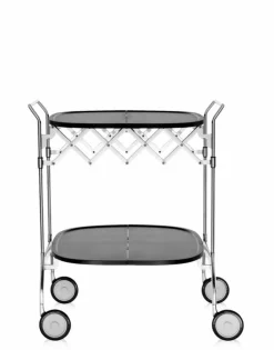 Kartell Gastone folding trolley, black - chrome