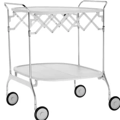 Kartell Gastone folding trolley, white - chrome