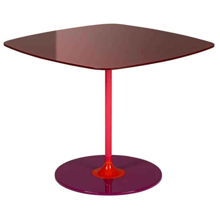 Kartell Thierry side table, 50 x 50 cm, burgundy