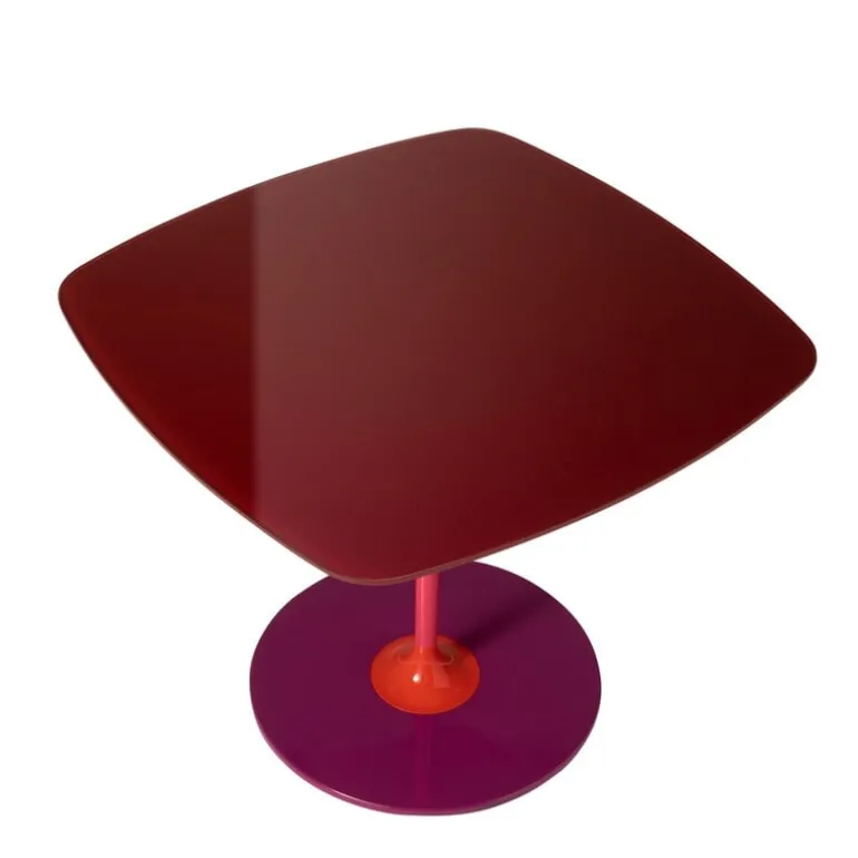 Kartell Thierry side table, 50 x 50 cm, burgundy