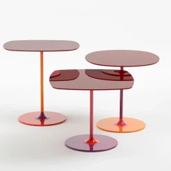 Kartell Thierry side table, 50 x 50 cm, burgundy