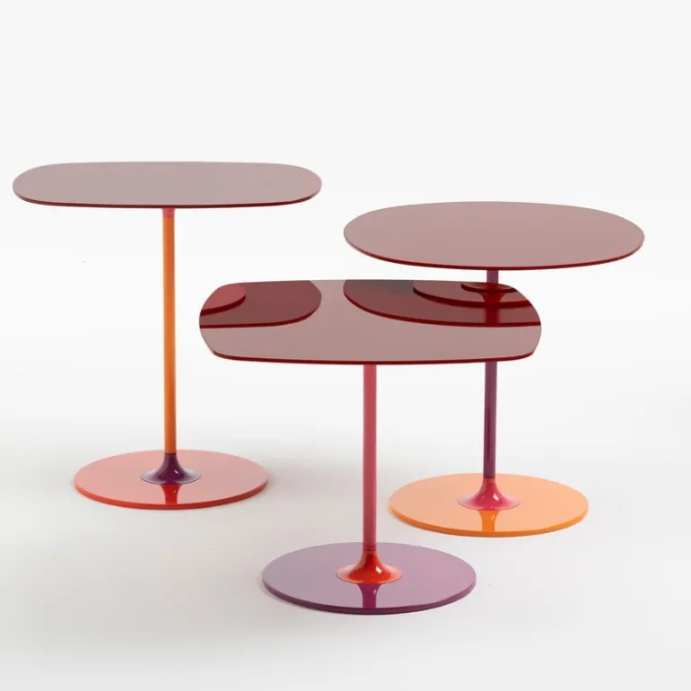 Kartell Thierry side table, 50 x 50 cm, burgundy