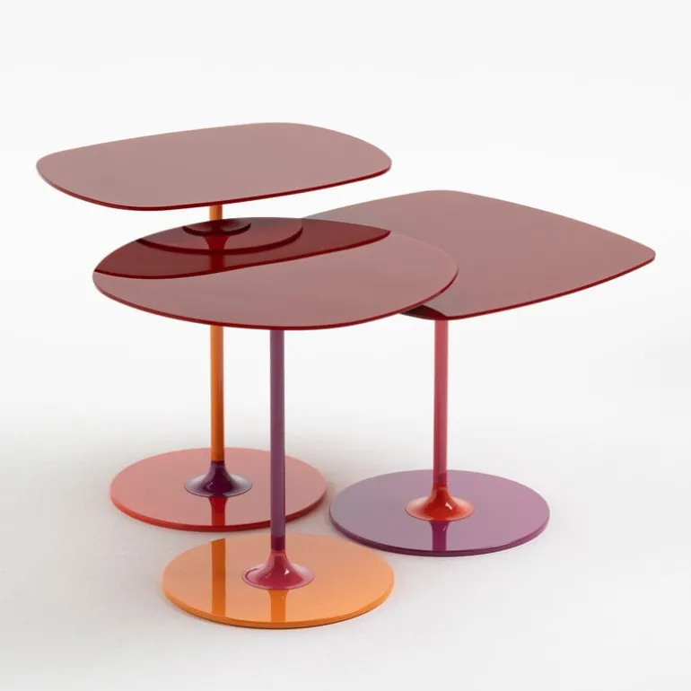 Kartell Thierry side table, 50 x 50 cm, burgundy