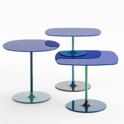 Kartell Thierry side table, 50 x 50 cm, blue