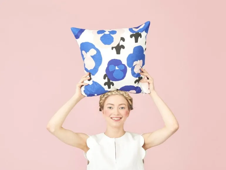 Kauniste Orvokki cushion cover, blue