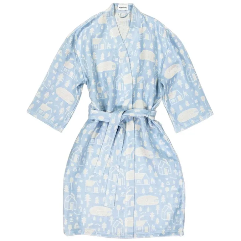 Kauniste Sauna bath robe, light blue