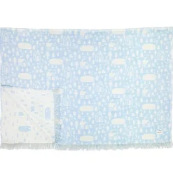 Kauniste Sauna fringe throw, light blue