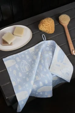 Kauniste Sauna hand towel, light blue
