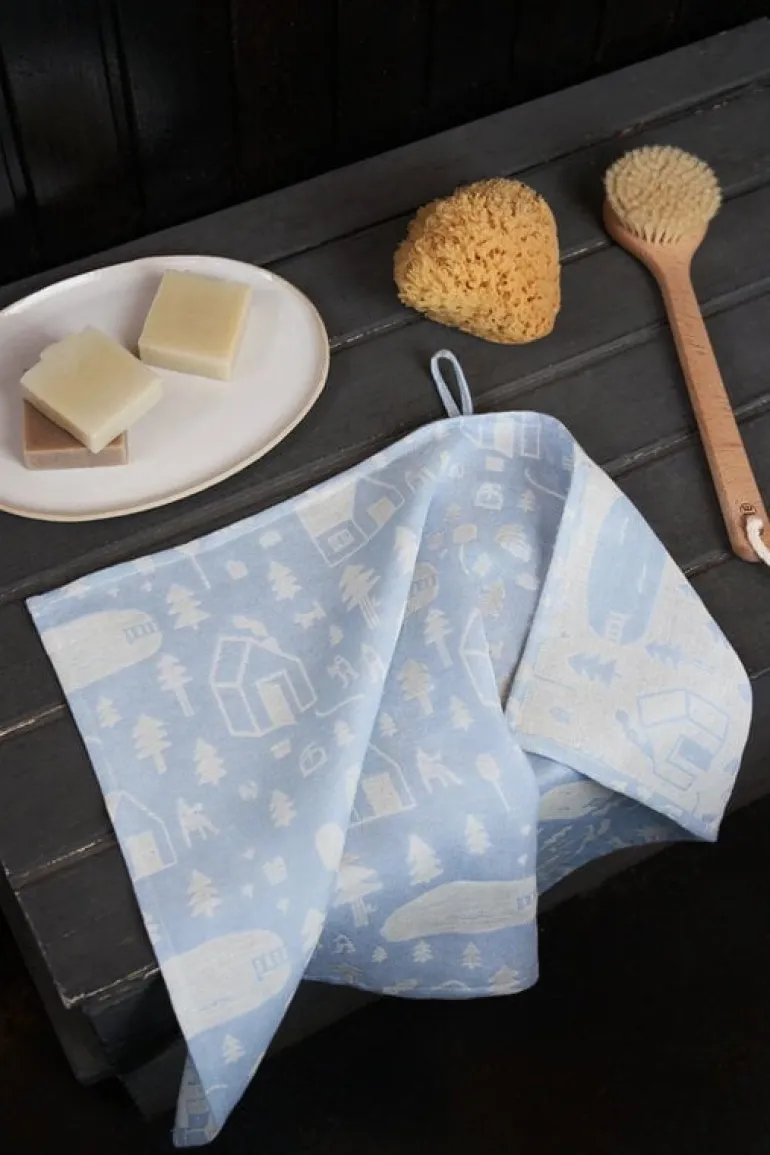 Kauniste Sauna hand towel, light blue
