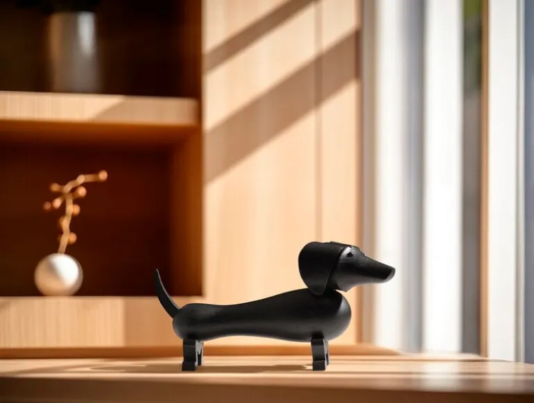 Kay Bojesen Denmark Wooden dog, small, dark stained oak