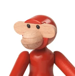 Kay Bojesen Denmark Wooden monkey, mini, vintage red